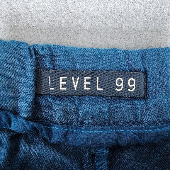 Anthropologie Level 99 Womens 31 Teal Blue Linen Blend Helen Trouser Shorts - Picture 5 of 14